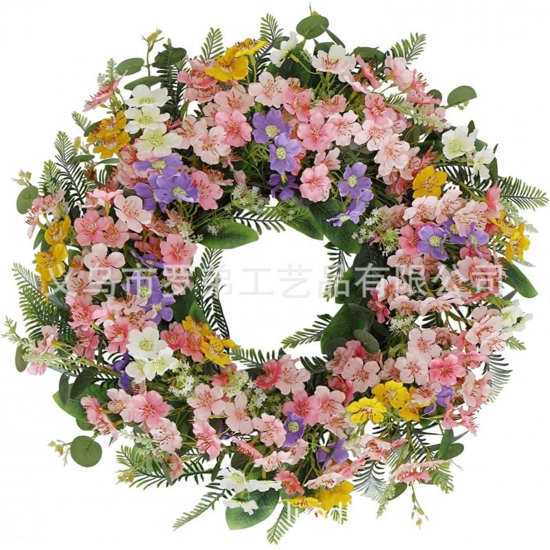 Artificial Flower Wreath Easter Valentines Day Decor Hotel Restaurant Door Hanging Decoration