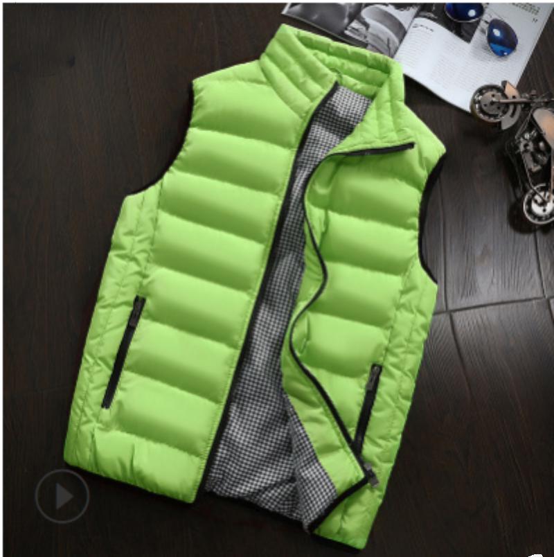 Herren Winter Stehkragen Warme ärmellose Jacke Ultraleichte weiße Freizeitweste Herrenweste Große Größe M-5XL