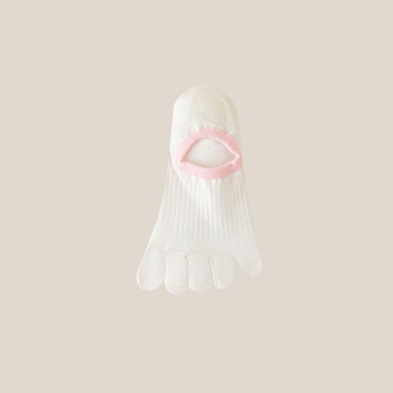 Candy Color Splicing Girls Five Finger Short Socks Women Spring Summer Thin Cotton Breathable No Show Slipper Socks Cotton Ins Split Toe Boat Socks