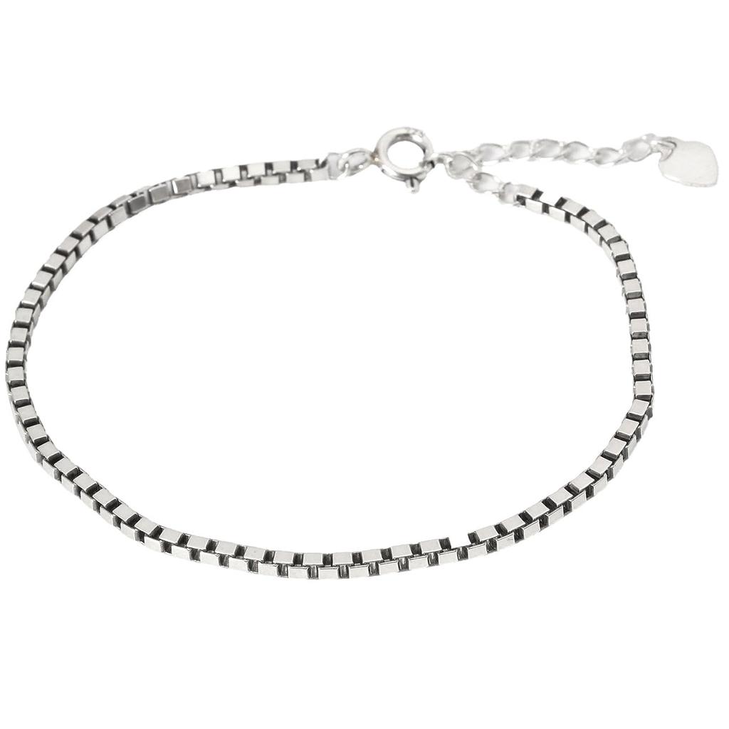 Genuine Matte Silver 925 Chain Bracelet for Men and with Brand Jewelry One Size Fits Women, Simple, Slim, Thin, Drawstring, Casual, Stylish, Cool,