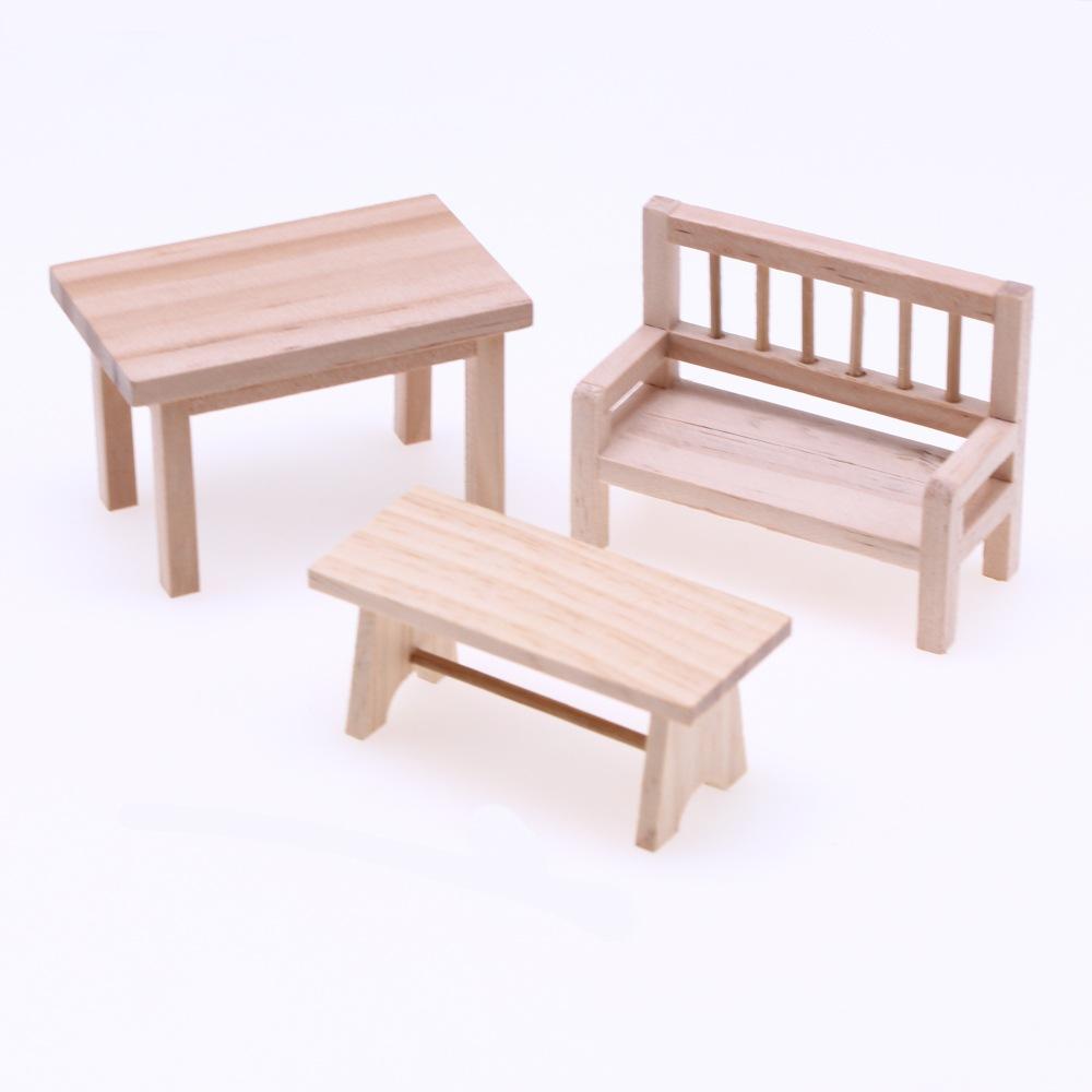 112 Dollhouse Miniature Mini Wooden Coffee Table Simulation End Table Furniture Toys For Doll House Decoration Accessories