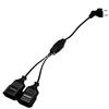 40cm EU Standard 2-Pin Male/Female Plug Cord, One-to-Two Extension, Pure Copper, Two-Core, 0.75mm²