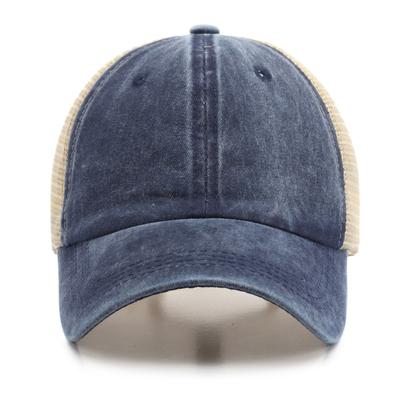 Hut Frühling und Sommer Gewaschene Baumwolle Denim Mesh Hut Mode Dünn Atmungsaktiv Sonnenschutz Schatten Strand Baseballkappe