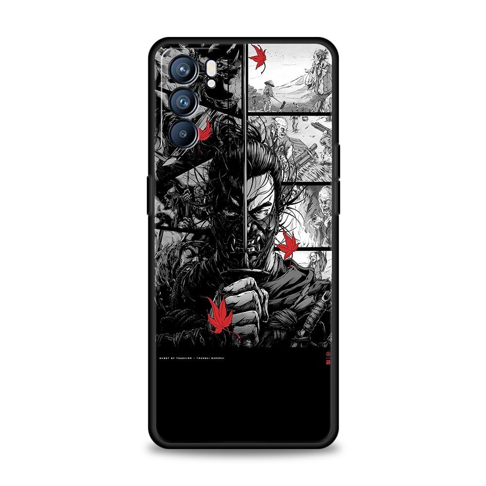 Samurai Hannya Mask Ghost Case For Oppo Reno13 Reno12 Reno11 F Reno10 Pro A54 5G Find X5 A53 A52 A9 A17 4G A79 A80 A98 Cover