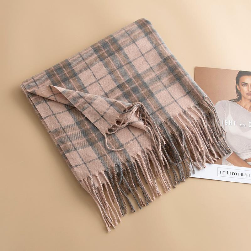 Japanese and Korean Plaid Cashmere Plaid Scarf Women's Winter Versatile Couple Warm Scarf