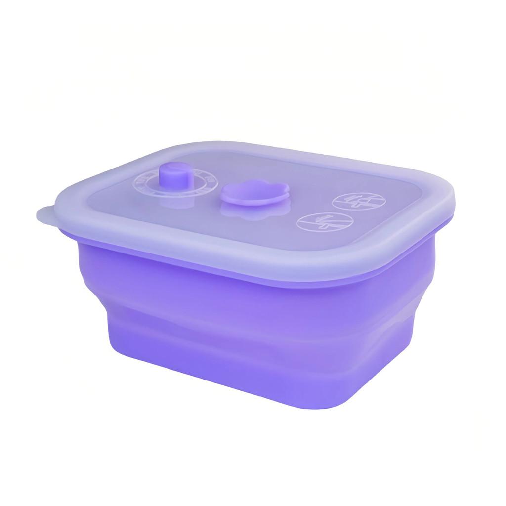 Silicone Food Storage Container With Foldable Design For Refrigerator Organization And Freshness