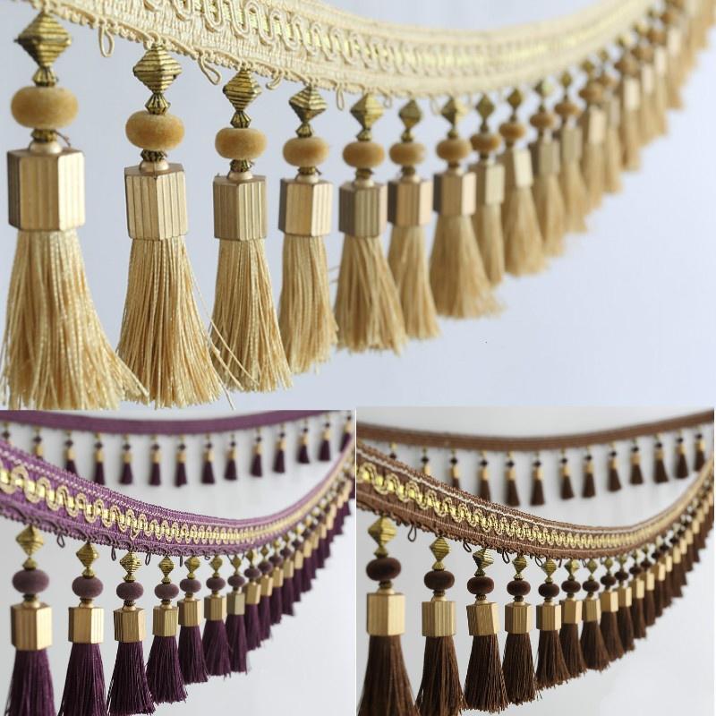 1M Curtain Accessories Tassel Fringe Trim Braided Pendants Edging Drapery Sewing 1M Curtain Accessories Tassel Fringe Trim Braided Pendants Edging Drapery Sewing