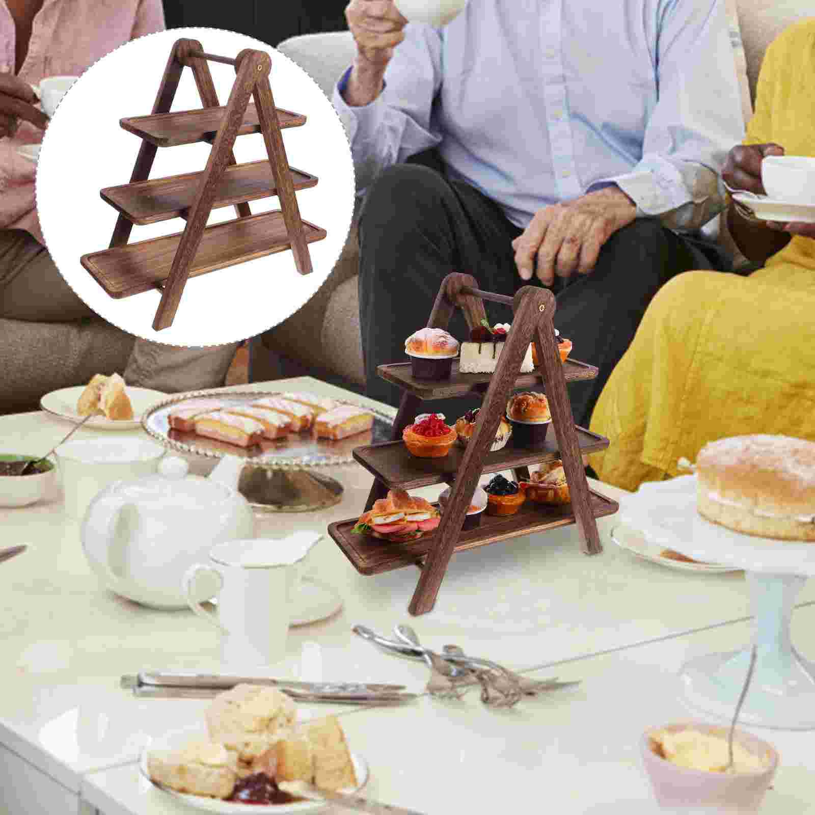 

Деревянная стойка для хранения горячих блюд, держатель для трех подносов, кухонная приготовление пищи, овощи