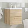 2 Piece Bathroom Furniture Set Sonoma Oak Particleboard
