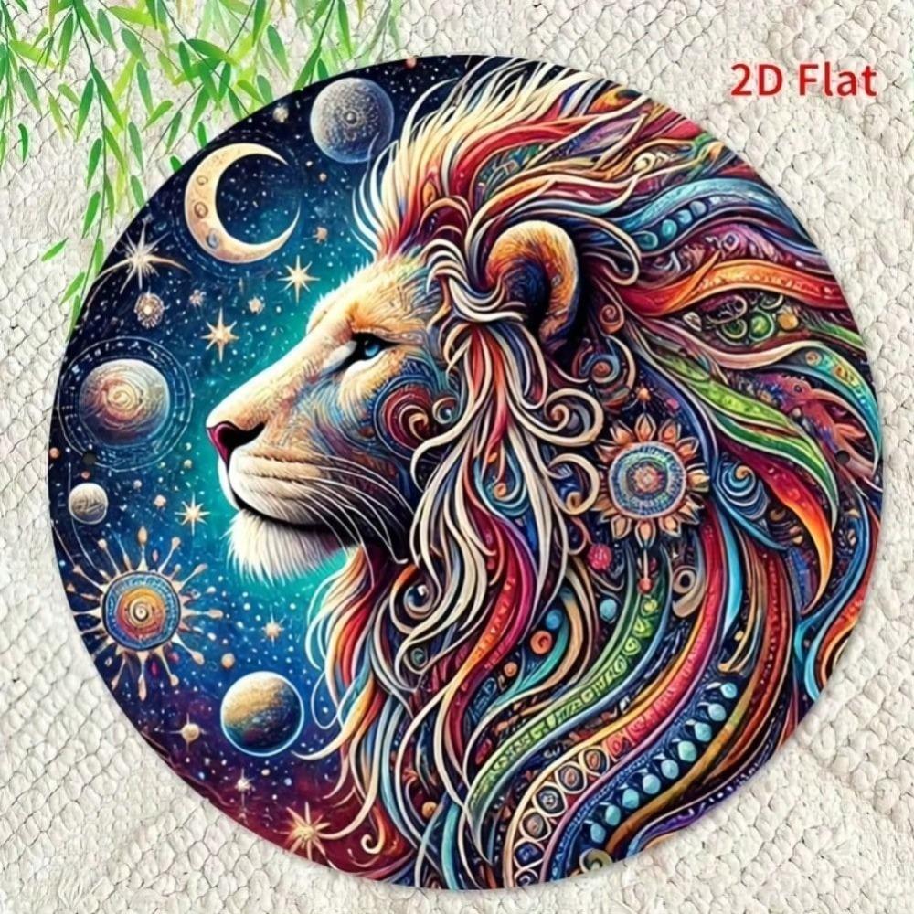 Zodiac Leo Tin Sign Wall Art Round Decor 2D Print Party Metal Plate