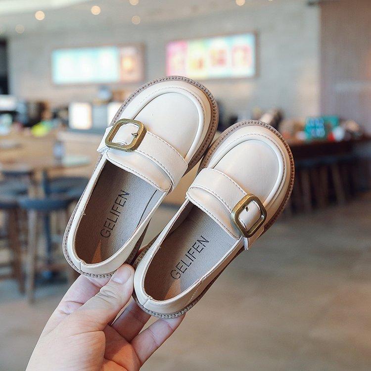 

Girls leather shoes British spring and autumn children middle-aged and older children fashion shoes students soft leather foreign shoes casual loafers 36