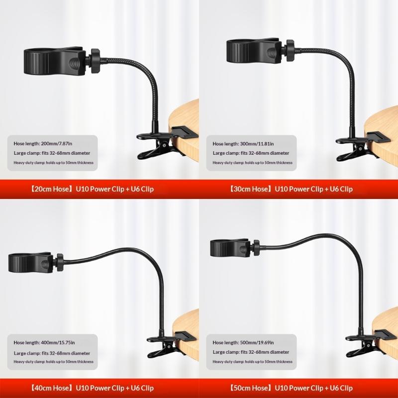 Gooseneck Microphone Stand with Clamp Flexible Adjustable Desk Arm with Microphone Clip for Music Recording Equipment