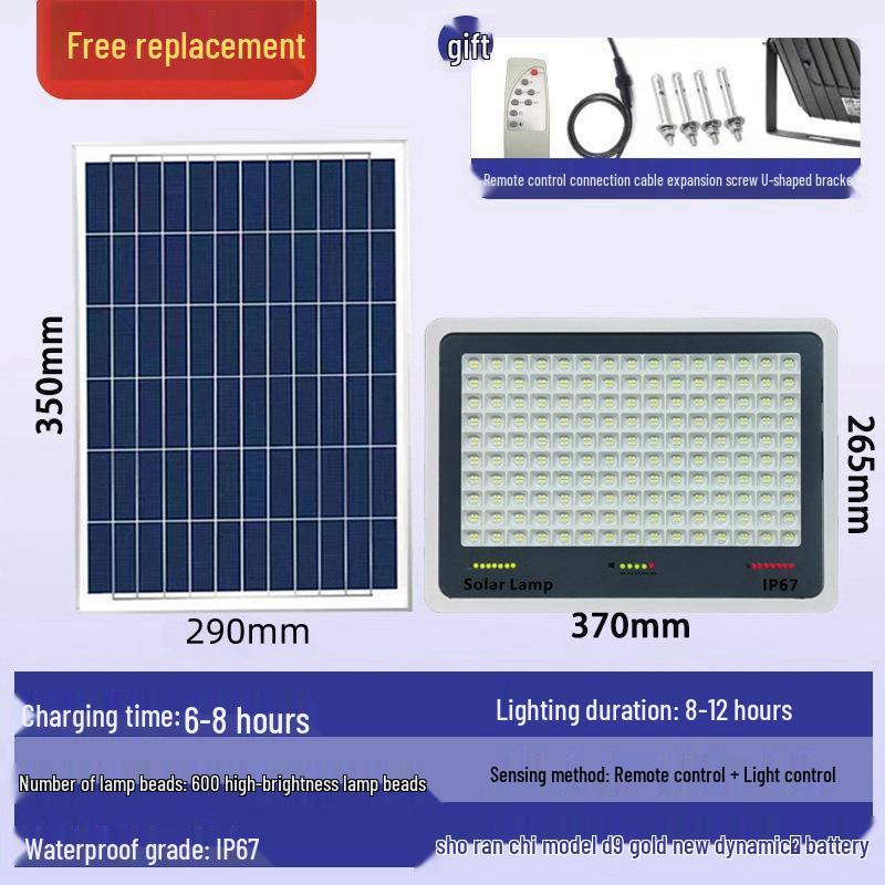 Ultra-Bright High-Power Solar Street & Courtyard Light - Outdoor/Indoor Waterproof Lighting