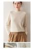 Women's Cashmere Sweater - Shoulder Pad Half-High Collar Knit Pullover for Autumn/Winter