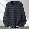 Men Plus Size Crew Neck Sweatshirt, Dark Printed Long Sleeve Loose Casual Pullover Tops