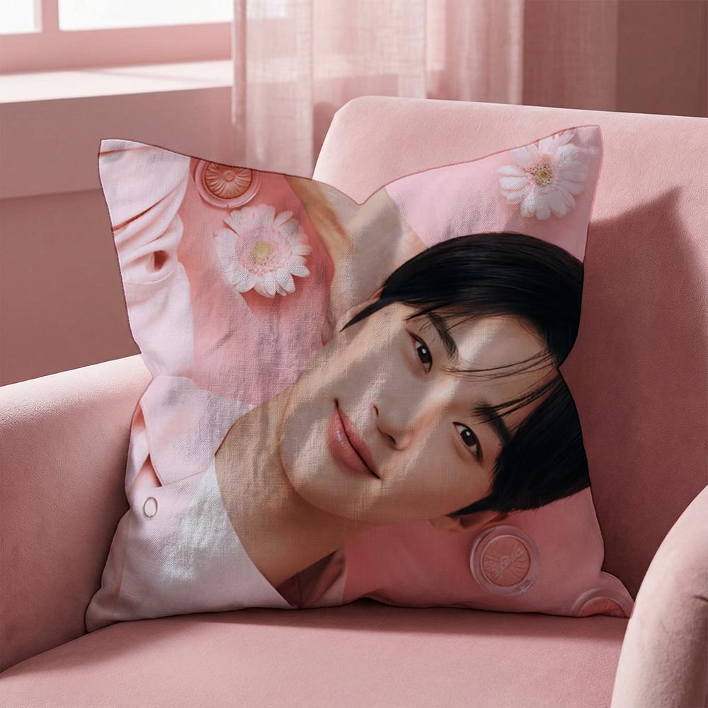 

B-Byeon Woo-seok Корея Наволочка-подушка для дивана Багатоцільова наволочка для дому та автомобіля - Двостороння, м яка та міцна для щоденного використання 30cmx30cm