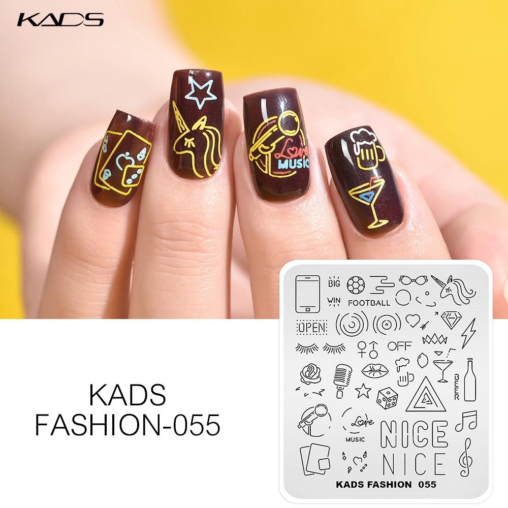 kads Stamping Plates for Nail Art Simple Fashion 055 Liner Image Stamping Templates Manicure Printer Nail Stamp