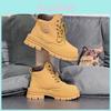 Stylish Women's Martin Boots High Top Work Boots Comfortable Casual Yellow Color