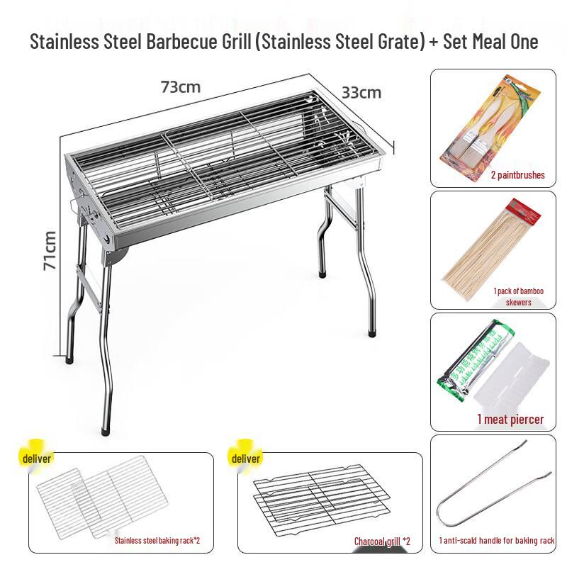 Large Stainless Steel BBQ Grill Set