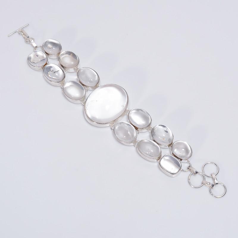

Attractive Top Grade Qualite 100% Natural Crystal Oval Shape Ethnic Style Handmade Jewelry 925 Steling Silver Plated Bracelet 7-9 WSJ-5164 7-9