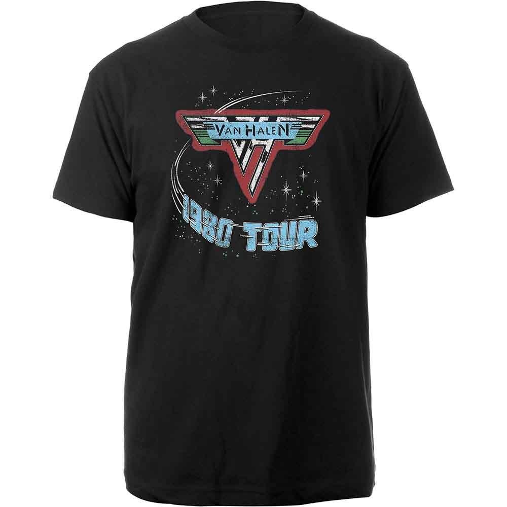 Van Halen - 1980 Tour Logo Unisex Medium T-Shirt - Black 3XL