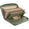 Long Large Holds 15 Card Automatic Coin and Receipt YKK Round Olive [RafiCaro] Women's Wallet, Small, Capacity, Cards, Accordion-Style Slots,