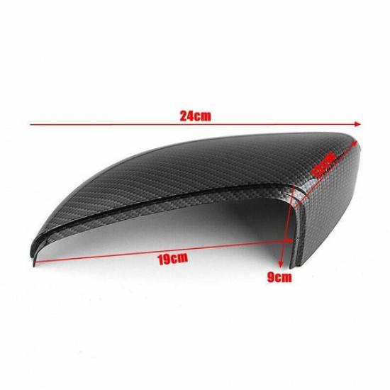 Carbon Fiber Black Side Mirror Cover Cap FOR VW Golf/GTI MK6 2010 2011 2012 2013
