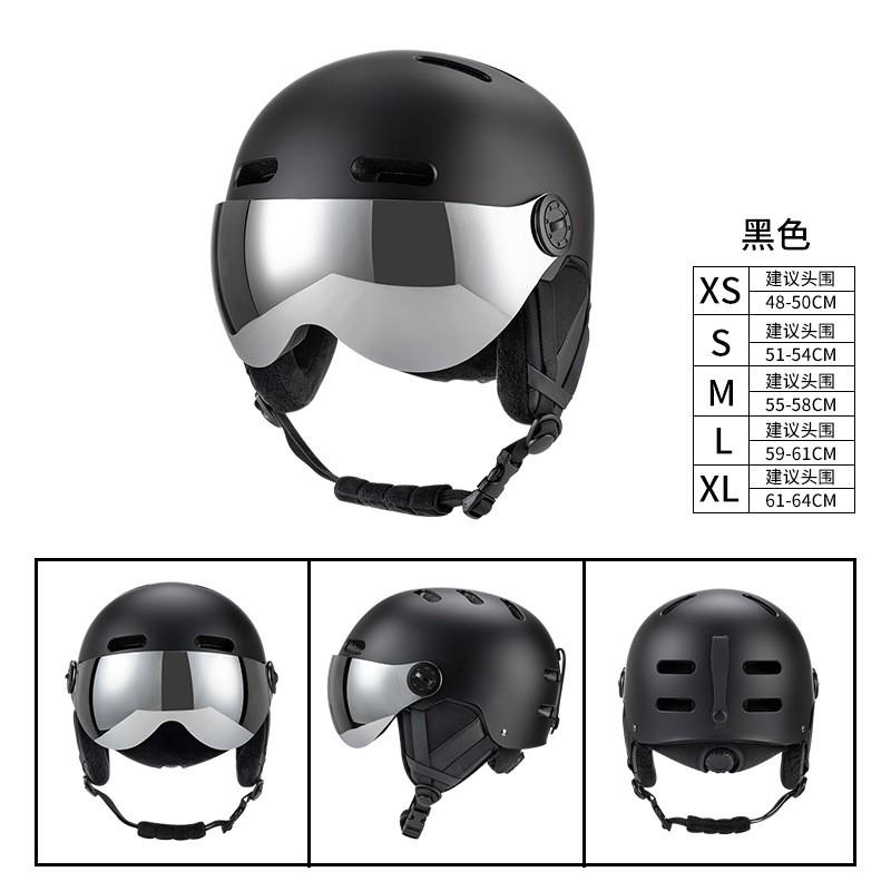 Unisex Ski Helmet With Integrated Goggles Winter Snowboarding Safety Gear EPS Foam CE Certified Adults