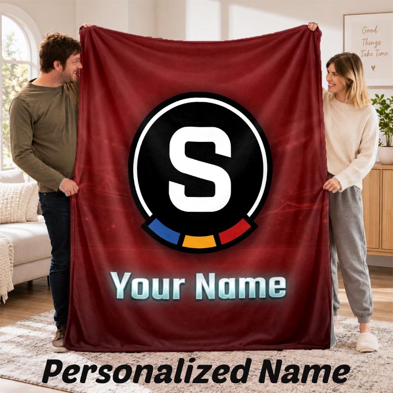Sparta Prague Personalized Flannel Blanket Custom Name Text Soft Throw Blanket Home Decor