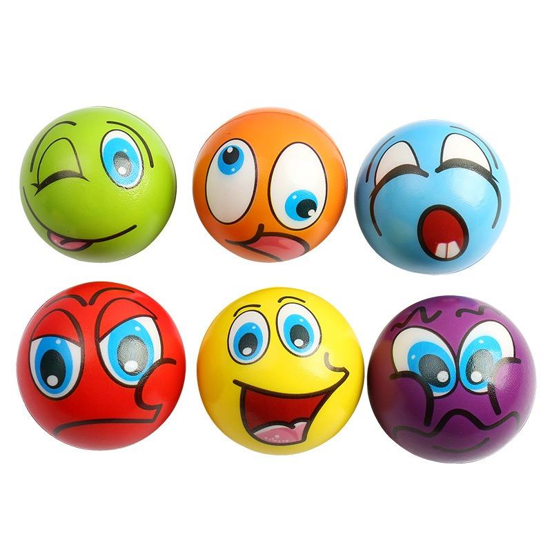 Funny Sponge Pressure Expression Soft Ball Squeeze Funny Expression Children's PU Foam Soothing Toy Wrist Action Toy Ball