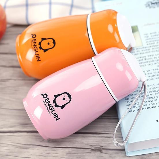 180ml Stainless Insulated Vacuum Steel Penguin Design Leakproof Water Cup Bottle