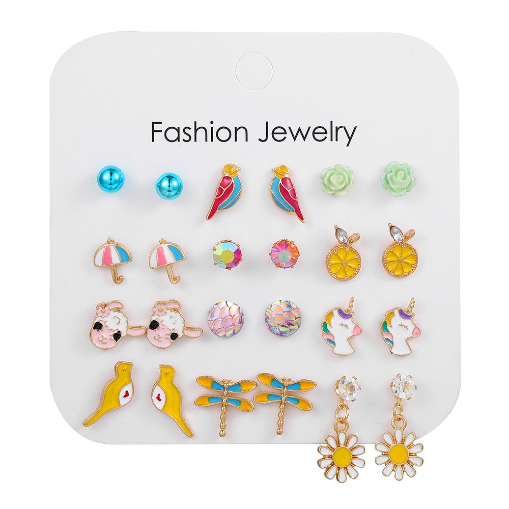 30-Pair Non-Repeating Korean & Western Style High-Quality Earrings Set for Women