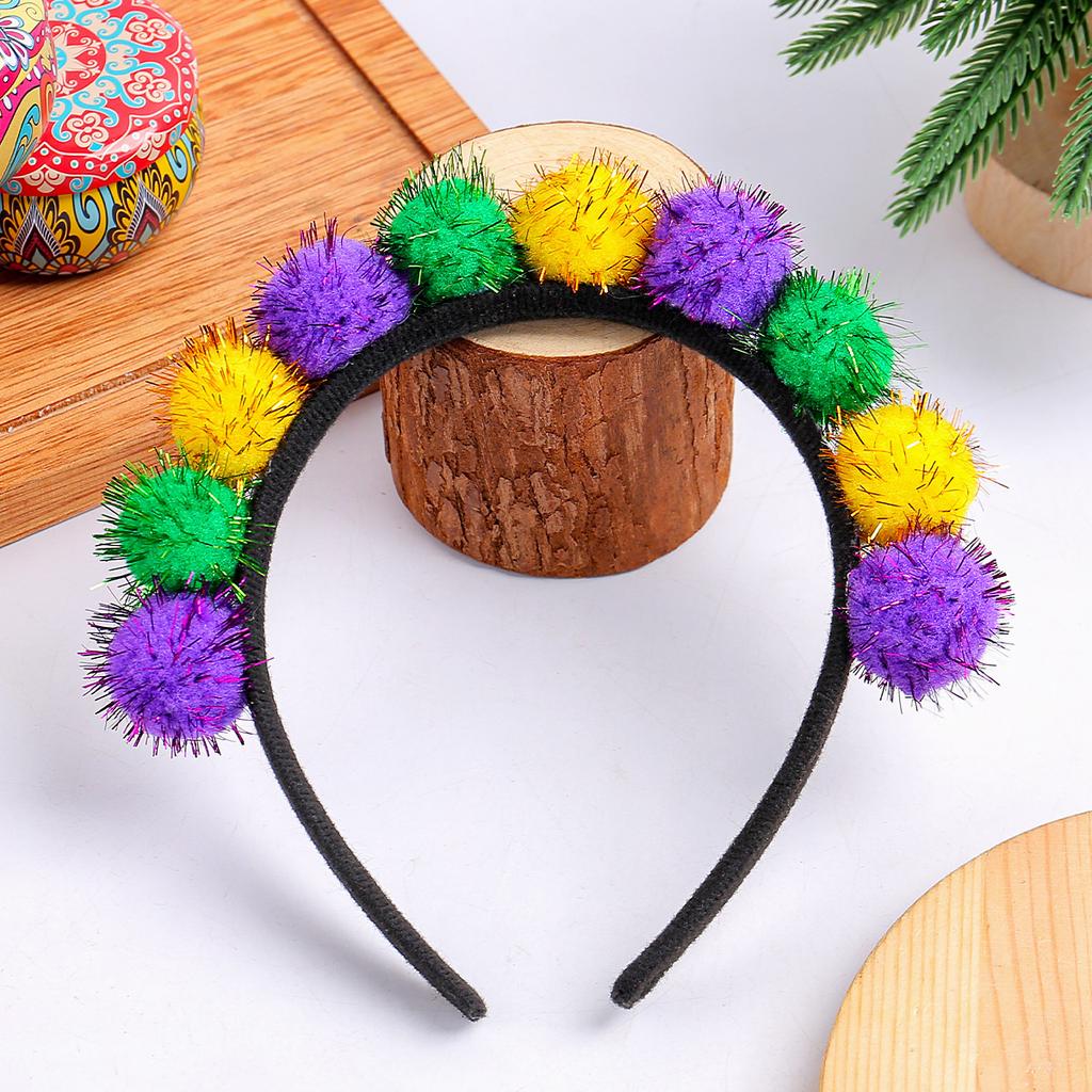 Carnival Colorful Shallots Hairball Headband Headband Holiday Party Dress Up Headband Props Cute Headbuckle Ornament