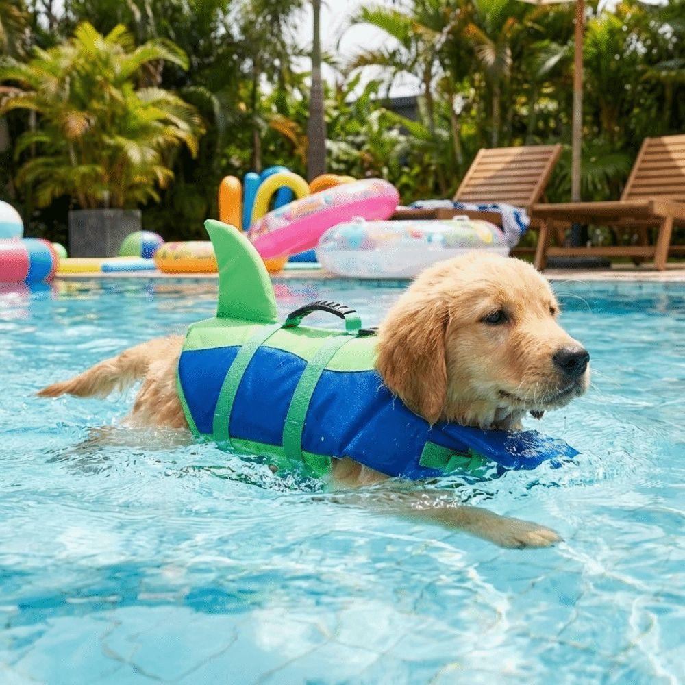 Superior Buoyancy Pet Life Jacket Shark Shape Dog Swimming Suit Cute Safety Vests  Boating Safety
