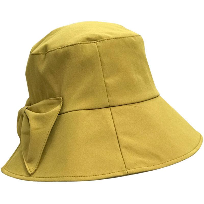 Fabric Bucket Hat Female Versatile Japanese Literary Girl Spring And Summer Visor Split Fork Bow Hat Tide