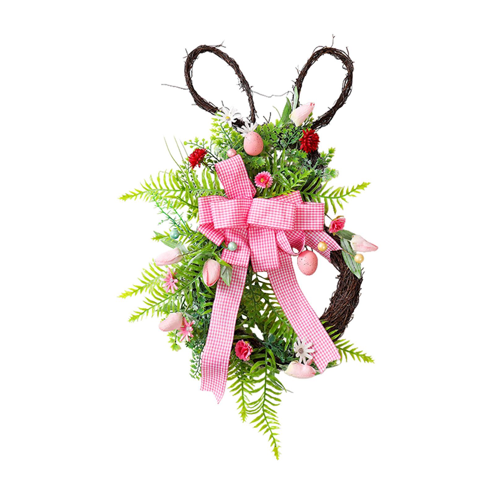 

Пасхальный венок, подвесное украшение на дверь, венок из искусственного яйца, весенний венок из искусственного цветка, подвесное украшение на дверь One Size розовый