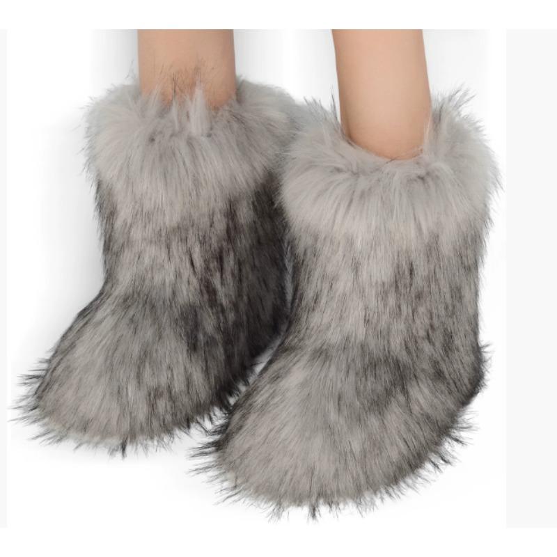 Winter Women Luxury Ankle Boots Deep Mouth Slip On Warm Platform Snow Boots Comfortable Outdoor Designer Shoes Women