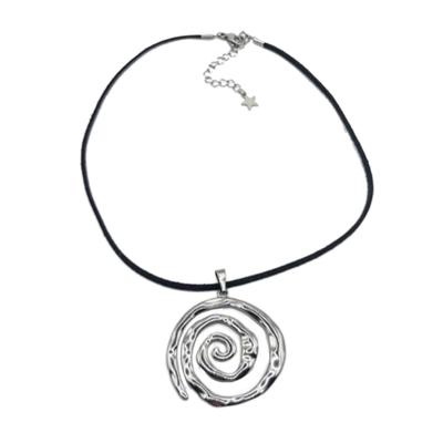 Elegante Collana Grunge Ciondolo a Spirale Cordino di Velluto Catena per Clavicola da Donna