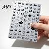 DIY Home Manicure Tools Halloween Nail Art Stickers, 3D Embossed Skeleton Hand Pumpkin Bat Dark Style Wraps Black Decals, Self-Adhesive Sliders