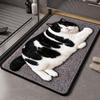 3D Cat Faux Cashmere Bath Mat - Water Absorbent & Cold Insulating