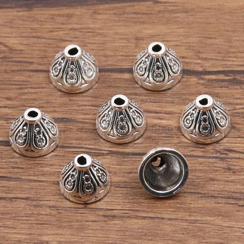 

Античні срібні роздільники-квіти: Багатостильовий, порожнистий дизайн для DIY браслетів та намист