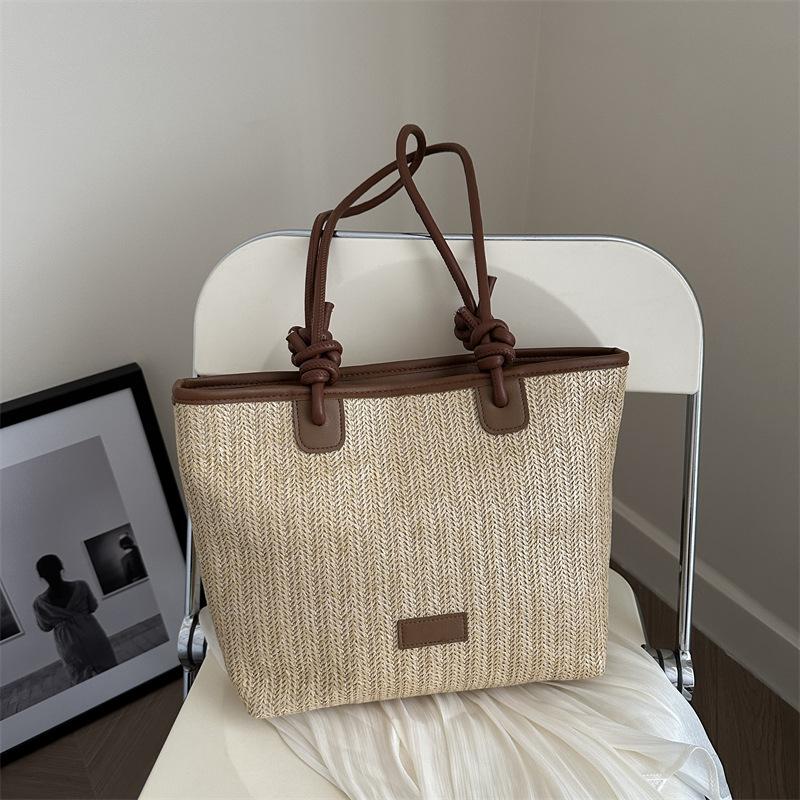 New Large Capacity Tote Bag On The Beach Vacation Simple Shoulder Bag for Women In Summer Casual Beach Bag