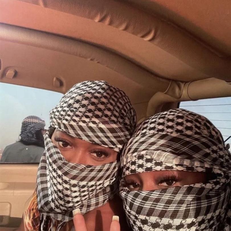 Etnický Keffiyeh Šátek na hlavu Třásně Arafat Hijáb Shemagh Šátek Arabský Kryt obličeje Prachotěsný Návlek na hlavu Muslimská Arabská Bandana Šála