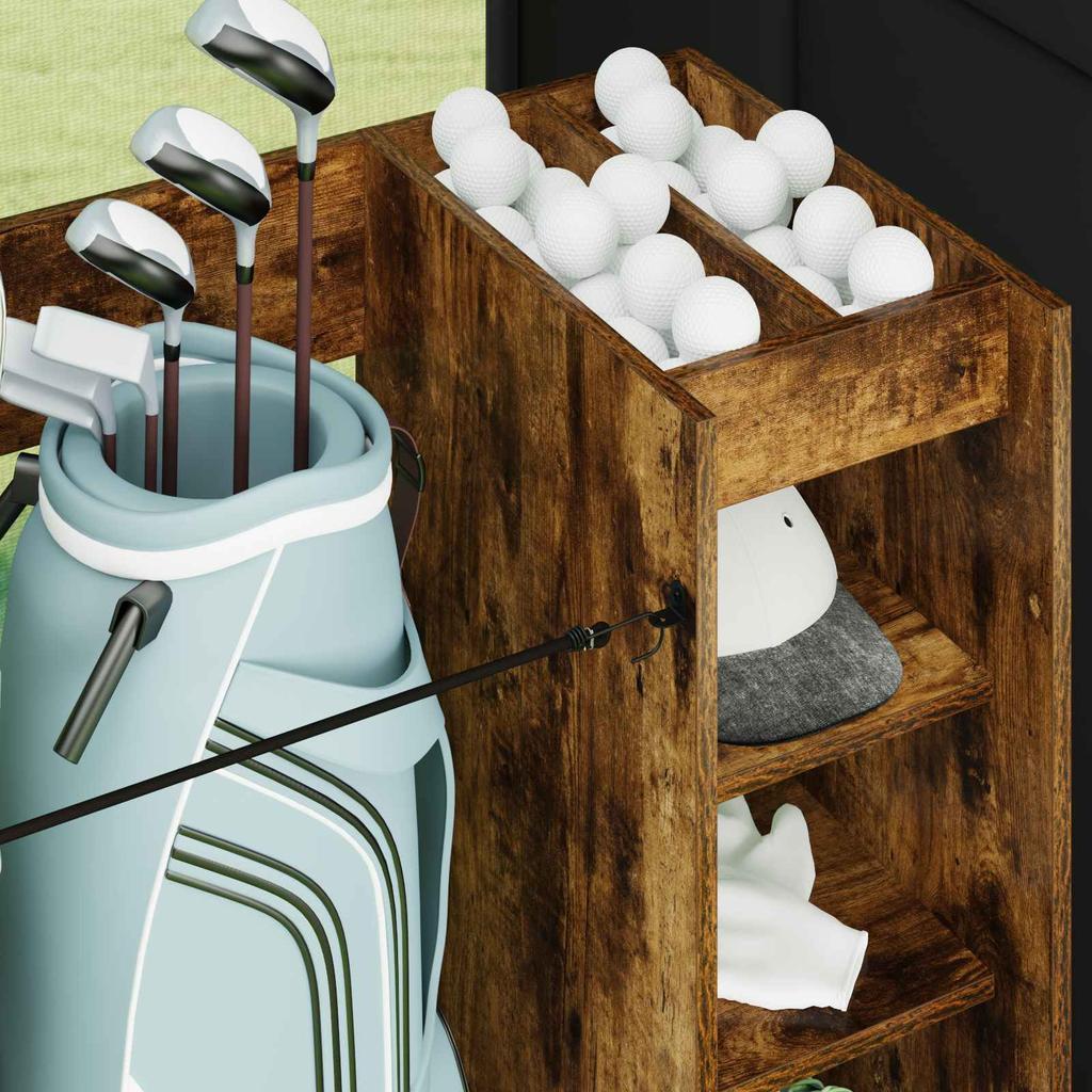 Golftafelkast met Wielen Rookeiken Afwerking 120 x 45 x 98 cm