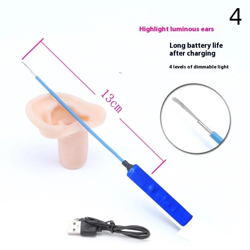 

Ложка для чистки ушей Светодиодный диммируемый свет Кюретка для удаления ушной серы Пинцет для чистки ушей и носа