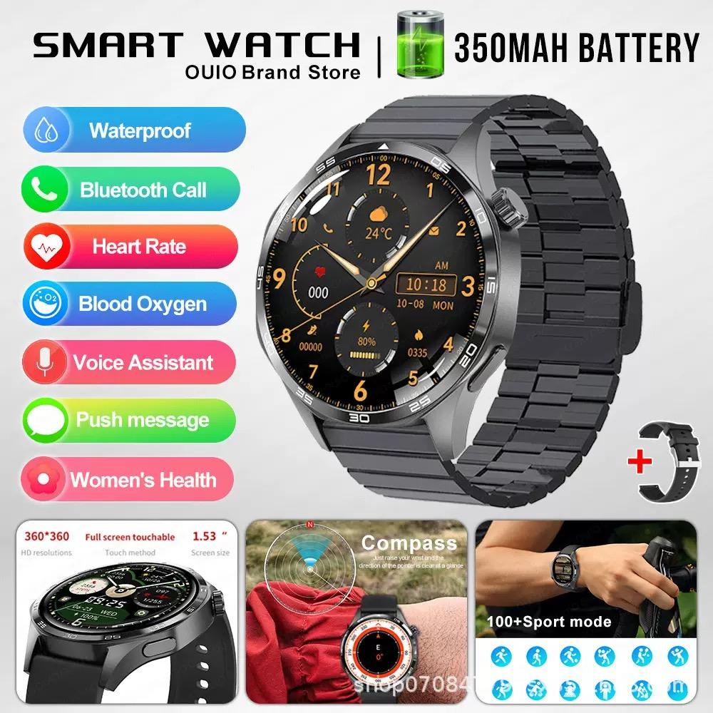 GPS NFC Smart Watch Men 360*360 AMOLED Screen Heart Rate Bluetooth Call IP67 Waterproof Man Smartwatch 2024