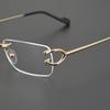 CT0344O Unisex Rimless Stylish Pure Titanium Myopia Eyeglass Frame