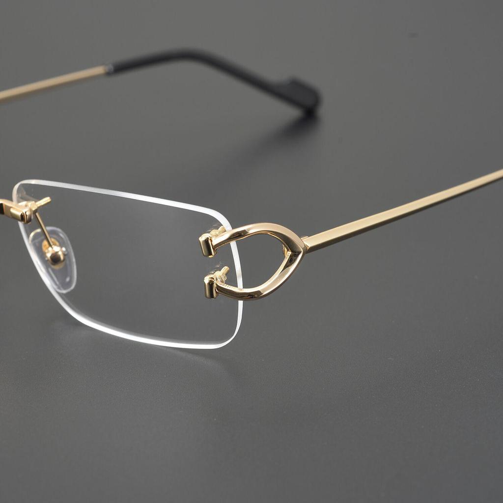 CT0344O Unisex Rimless Stylish Pure Titanium Myopia Eyeglass Frame