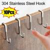 304 Stainless Steel Hook Free Punching Double S-Shape Hook Kitchen Bathroom Cabinet Door Silvery Type Coat Towel Storage Hanger