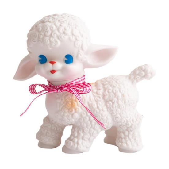 

Sheep Toy Adorable Well Crafted Vivid Appearance Pink Ribbon Bow Lamb Decor for Bedroom Sheep
